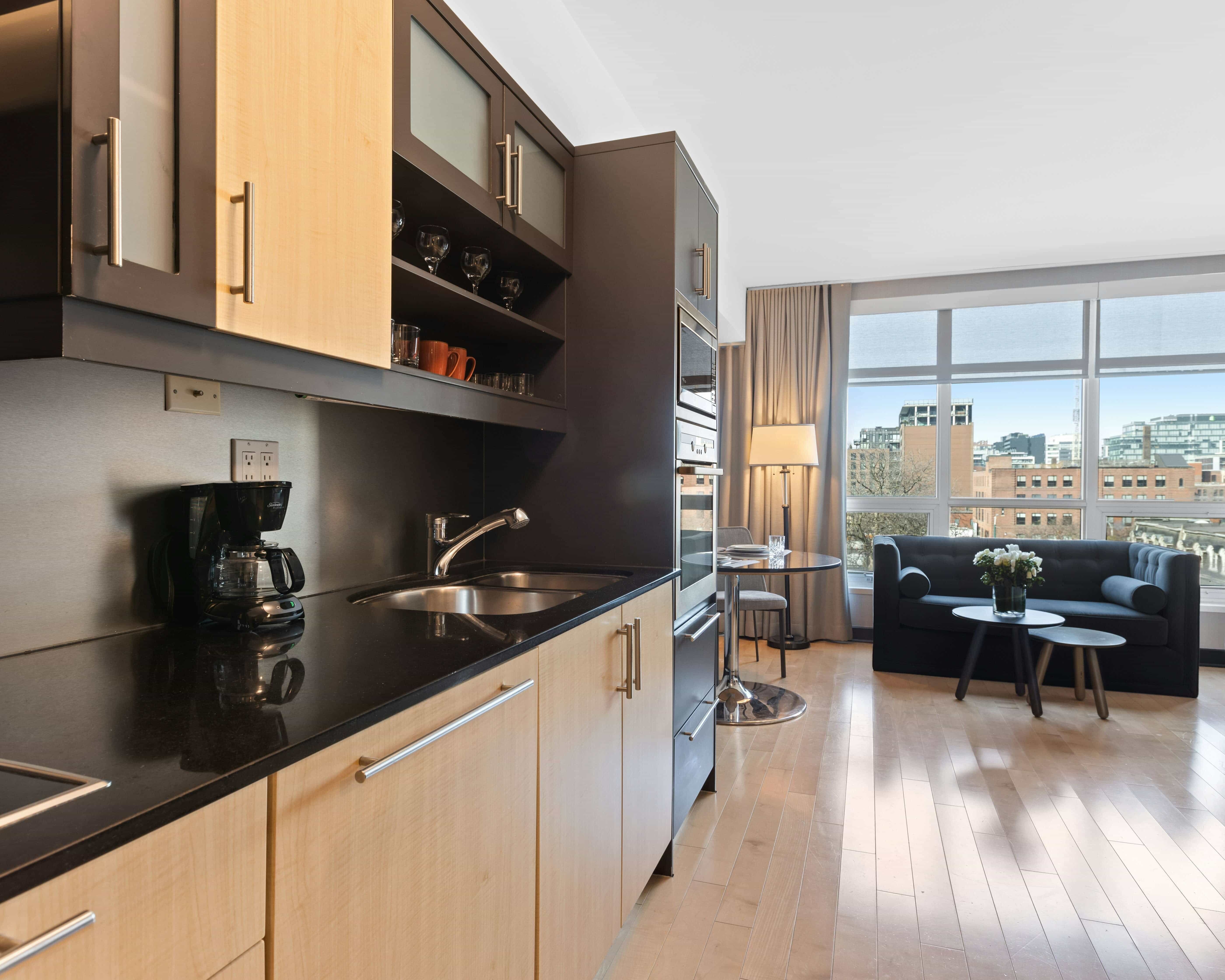 White kitchen island and cabinets