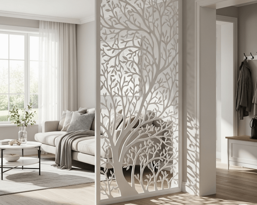 CNC-cut room divider screen