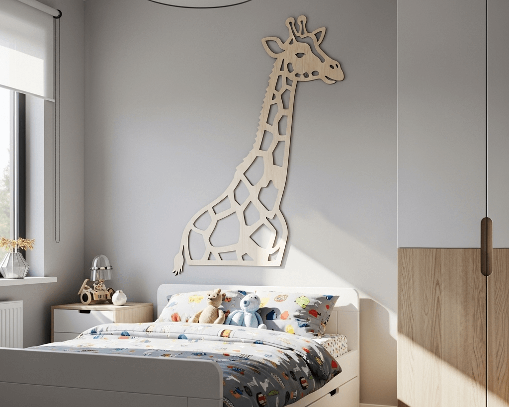 CNC-cut animal design for a kid's room