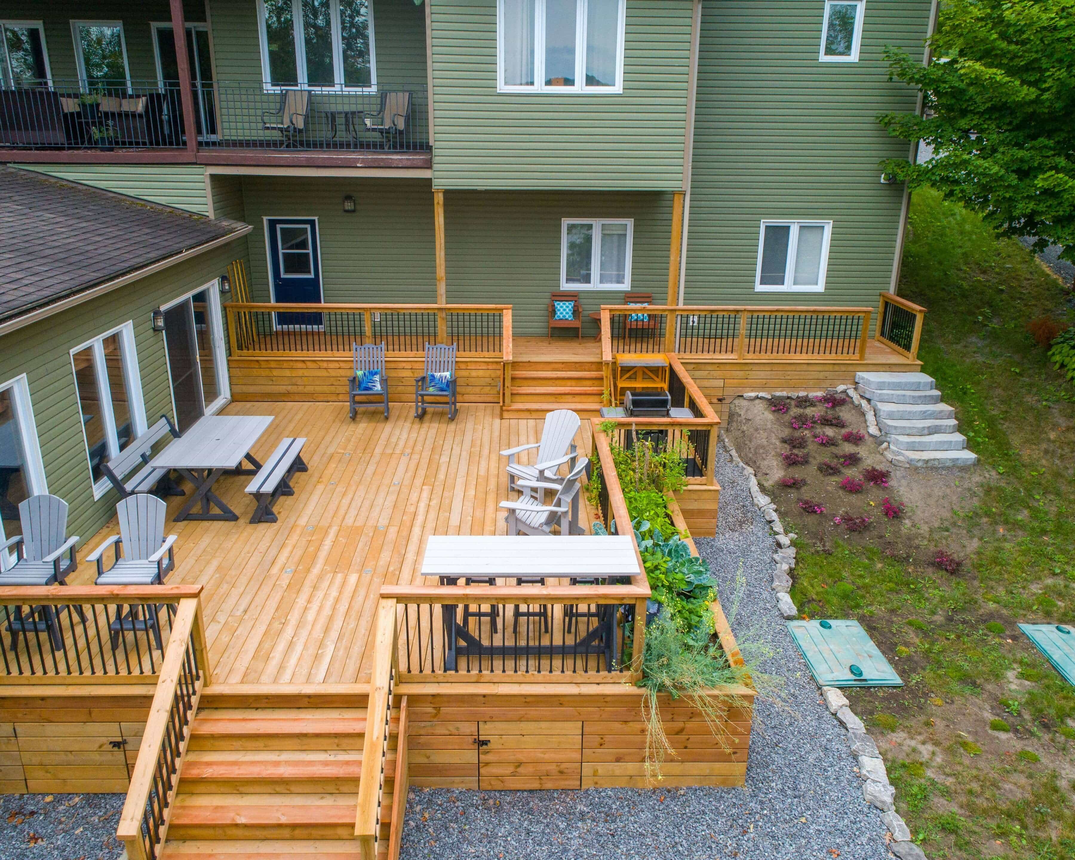 Spacious wooden deck