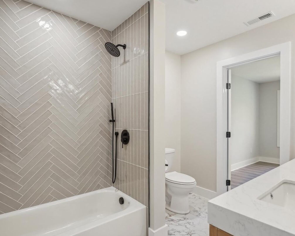 Vanity in a remodeled bathroom